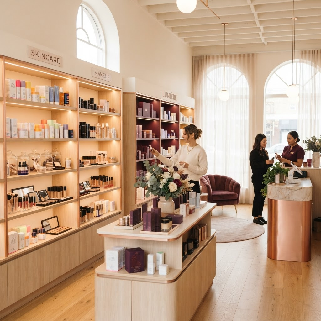 The bright, curated interior of the Cielo Beauty Supply boutique